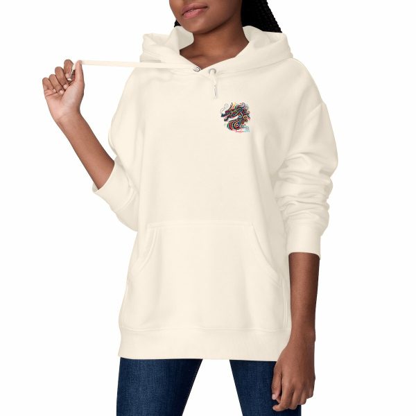 Sweat à capuche dragon épais unisexe, petit dragon côté cœur
