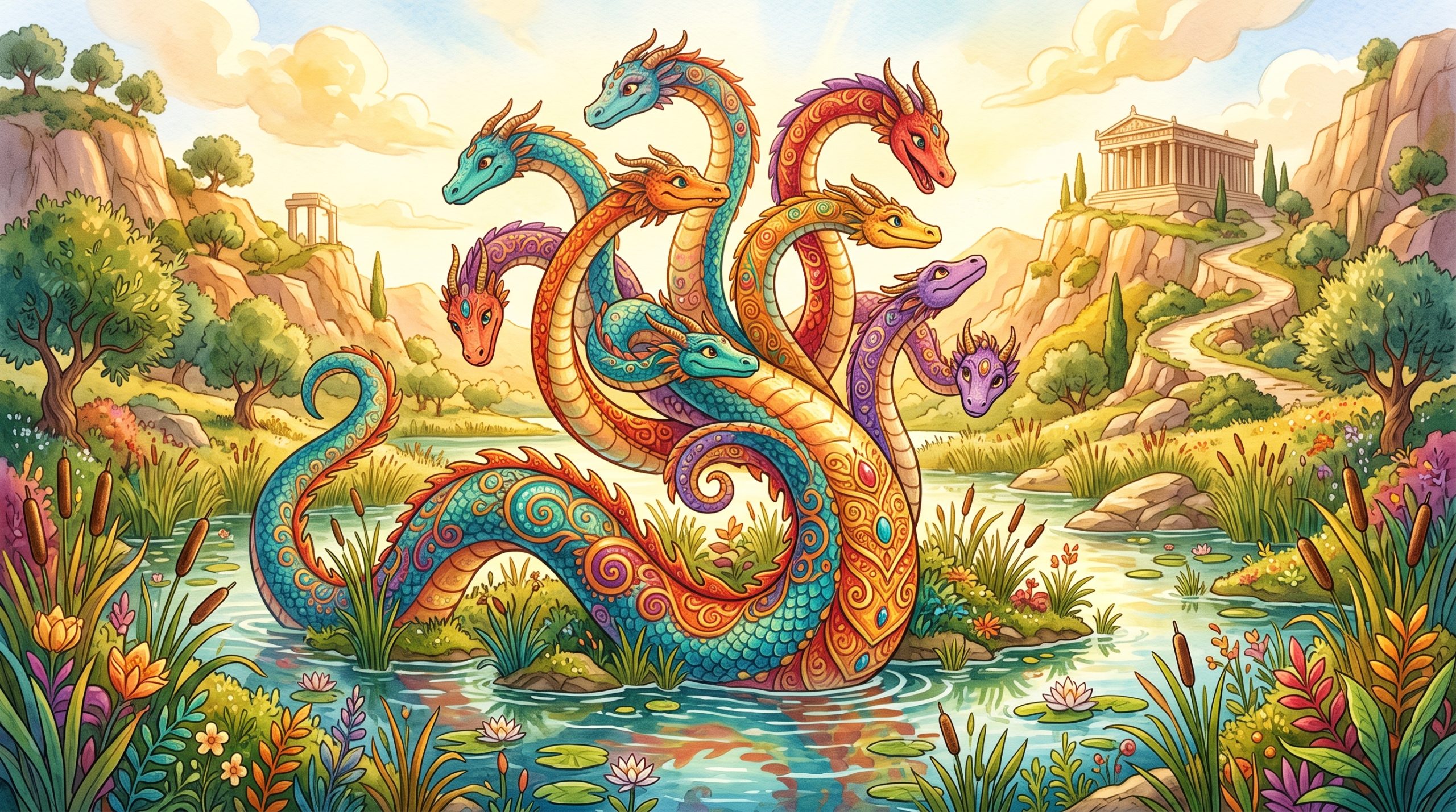 L’hydre de Lerne, le serpent aux têtes qui renaissent